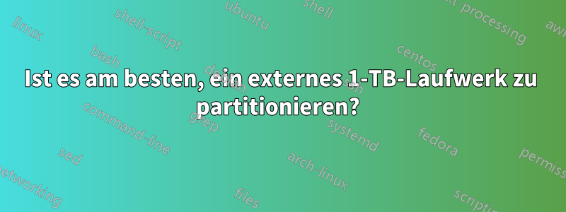 Ist es am besten, ein externes 1-TB-Laufwerk zu partitionieren? 