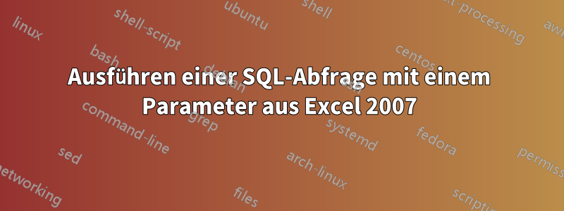 Ausführen einer SQL-Abfrage mit einem Parameter aus Excel 2007