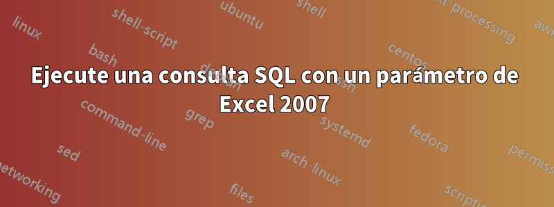 Ejecute una consulta SQL con un parámetro de Excel 2007