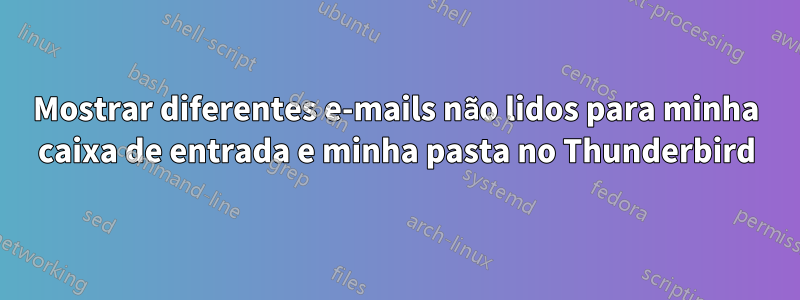 Mostrar diferentes e-mails não lidos para minha caixa de entrada e minha pasta no Thunderbird