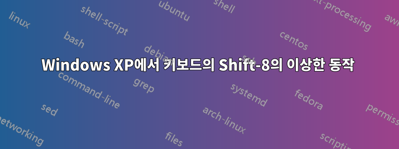 Windows XP에서 키보드의 Shift-8의 이상한 동작