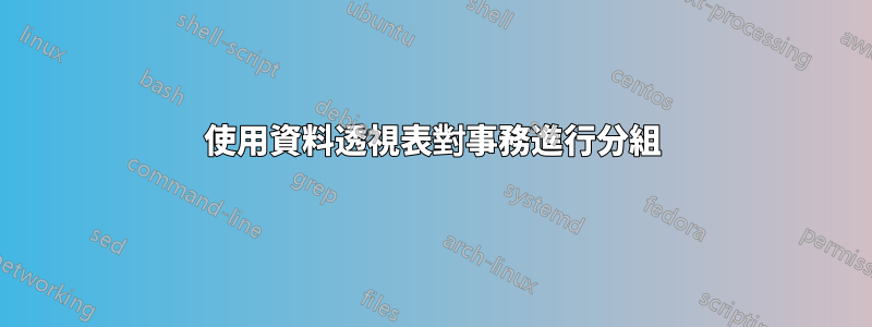 使用資料透視表對事務進行分組