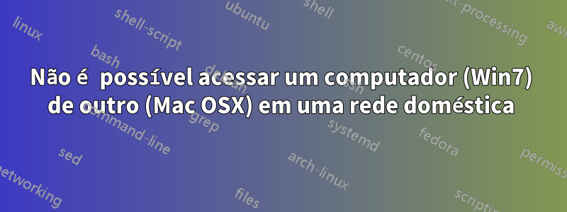 Não é possível acessar um computador (Win7) de outro (Mac OSX) em uma rede doméstica