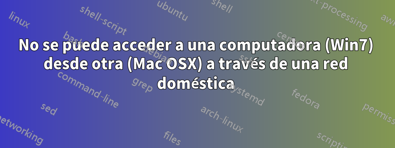 No se puede acceder a una computadora (Win7) desde otra (Mac OSX) a través de una red doméstica