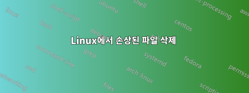 Linux에서 손상된 파일 삭제