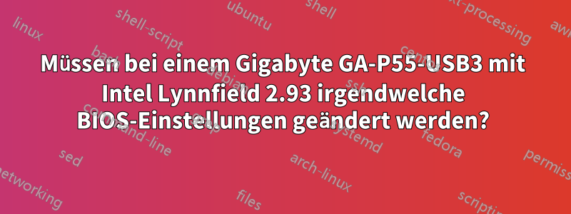 Müssen bei einem Gigabyte GA-P55-USB3 mit Intel Lynnfield 2.93 irgendwelche BIOS-Einstellungen geändert werden?