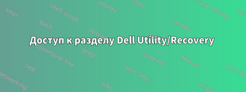 Доступ к разделу Dell Utility/Recovery