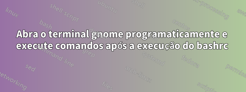 Abra o terminal gnome programaticamente e execute comandos após a execução do bashrc