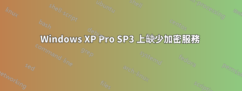 Windows XP Pro SP3 上缺少加密服務