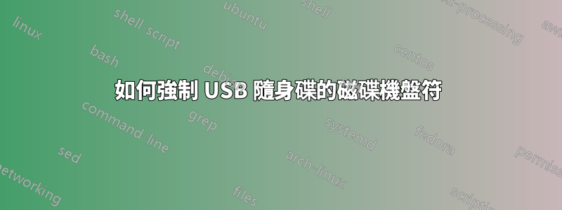 如何強制 USB 隨身碟的磁碟機盤符