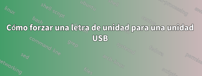 Cómo forzar una letra de unidad para una unidad USB