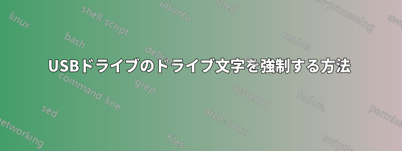 USBドライブのドライブ文字を強制する方法