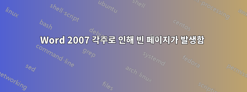 Word 2007 각주로 인해 빈 페이지가 발생함