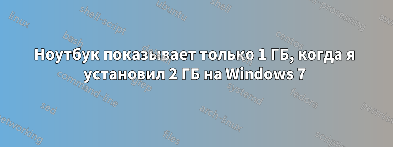 Ноутбук показывает только 1 ГБ, когда я установил 2 ГБ на Windows 7