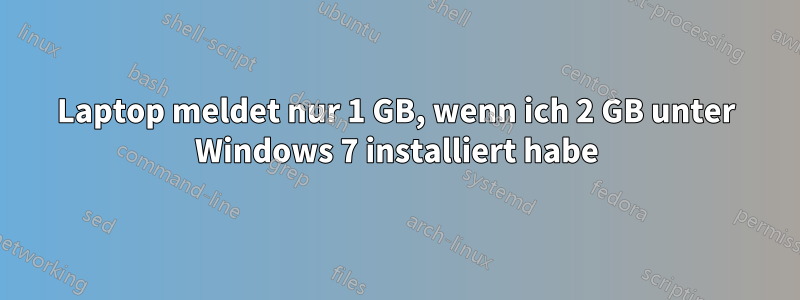 Laptop meldet nur 1 GB, wenn ich 2 GB unter Windows 7 installiert habe