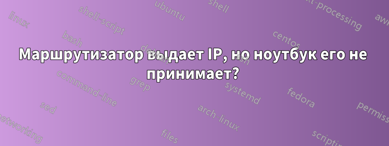 Маршрутизатор выдает IP, но ноутбук его не принимает?