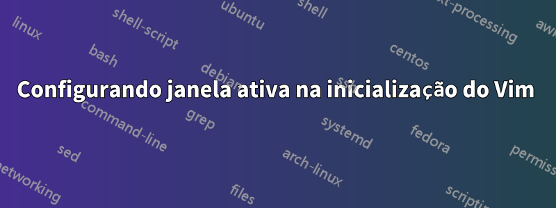 Configurando janela ativa na inicialização do Vim