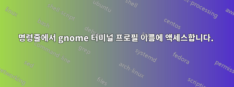 명령줄에서 gnome 터미널 프로필 이름에 액세스합니다.