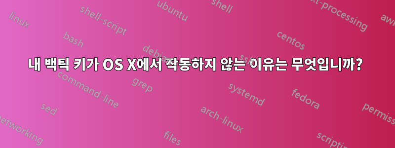 내 백틱 키가 OS X에서 작동하지 않는 이유는 무엇입니까?