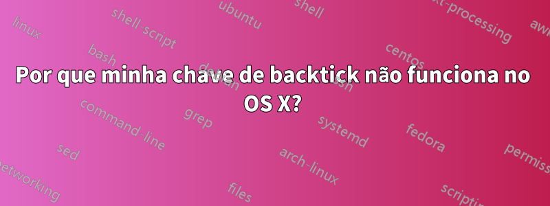 Por que minha chave de backtick não funciona no OS X?