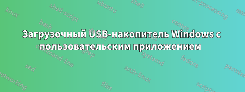 Загрузочный USB-накопитель Windows с пользовательским приложением 