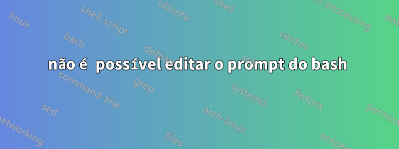 não é possível editar o prompt do bash