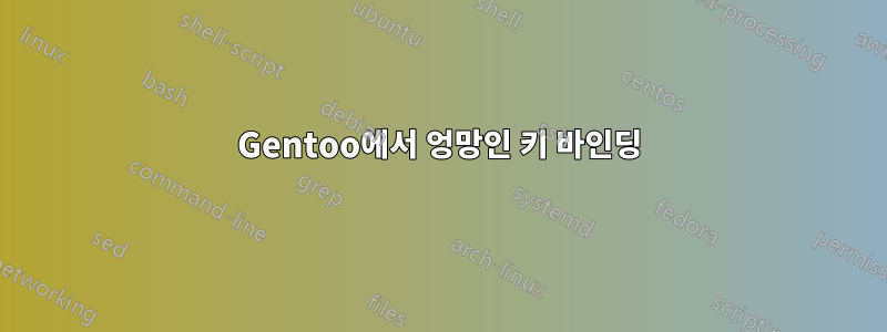 Gentoo에서 엉망인 키 바인딩