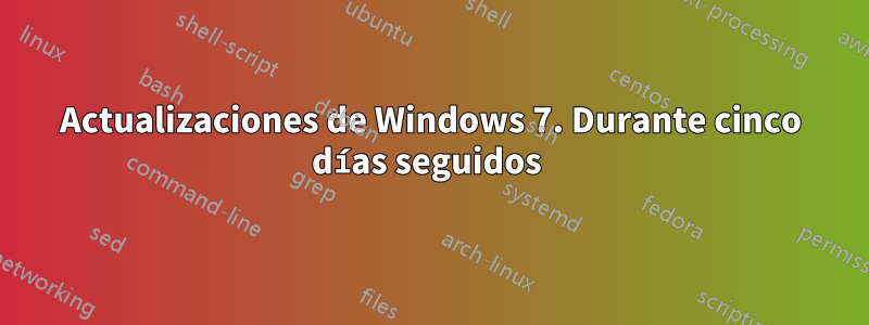 Actualizaciones de Windows 7. Durante cinco días seguidos 