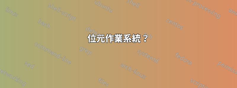 64 位元作業系統？