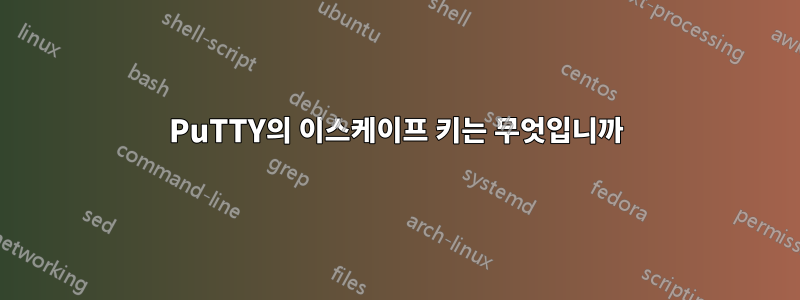 PuTTY의 이스케이프 키는 무엇입니까