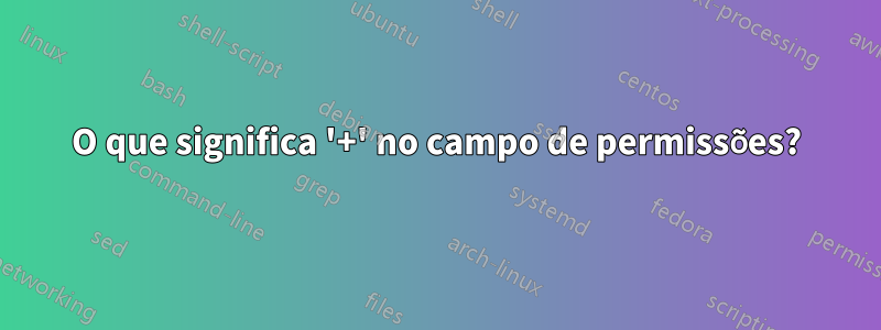 O que significa '+' no campo de permissões?