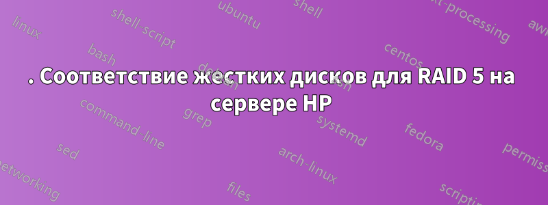 3. Соответствие жестких дисков для RAID 5 на сервере HP