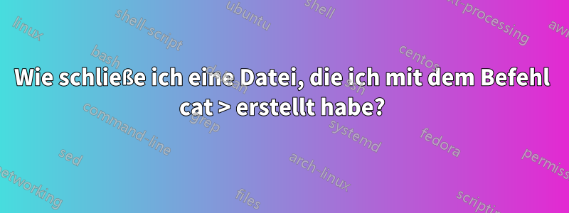 Wie schließe ich eine Datei, die ich mit dem Befehl cat > erstellt habe?