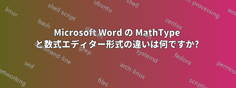 Microsoft Word の MathType と数式エディター形式の違いは何ですか?