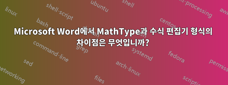 Microsoft Word에서 MathType과 수식 편집기 형식의 차이점은 무엇입니까?