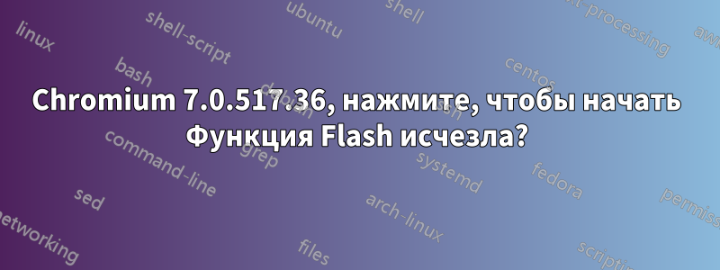 Chromium 7.0.517.36, нажмите, чтобы начать Функция Flash исчезла?