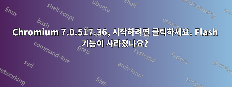 Chromium 7.0.517.36, 시작하려면 클릭하세요. Flash 기능이 사라졌나요?