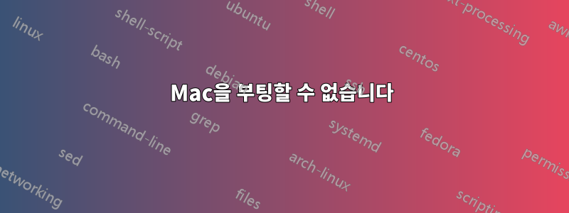 Mac을 부팅할 수 없습니다