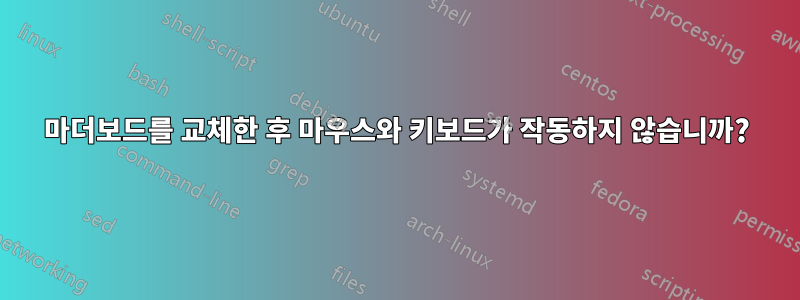 마더보드를 교체한 후 마우스와 키보드가 작동하지 않습니까?