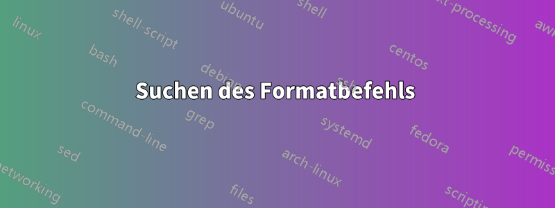 Suchen des Formatbefehls
