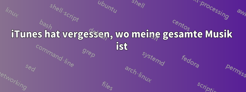 iTunes hat vergessen, wo meine gesamte Musik ist