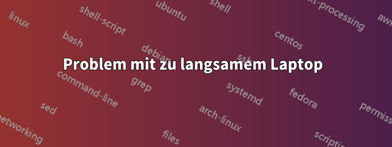 Problem mit zu langsamem Laptop 
