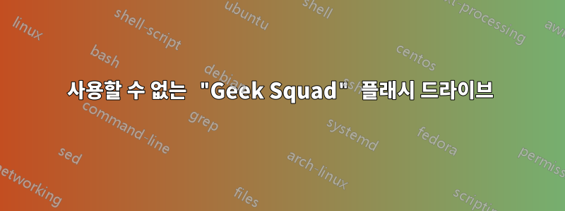 사용할 수 없는 "Geek Squad" 플래시 드라이브