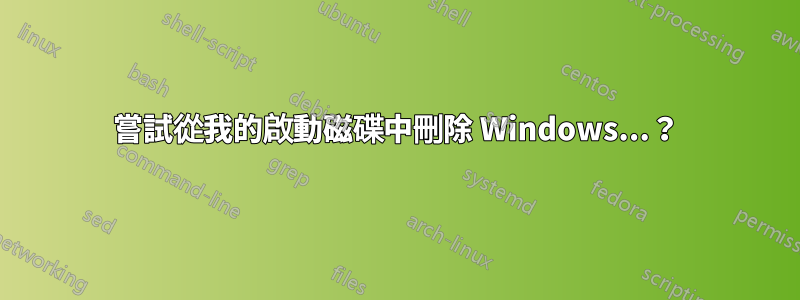 嘗試從我的啟動磁碟中刪除 Windows...？