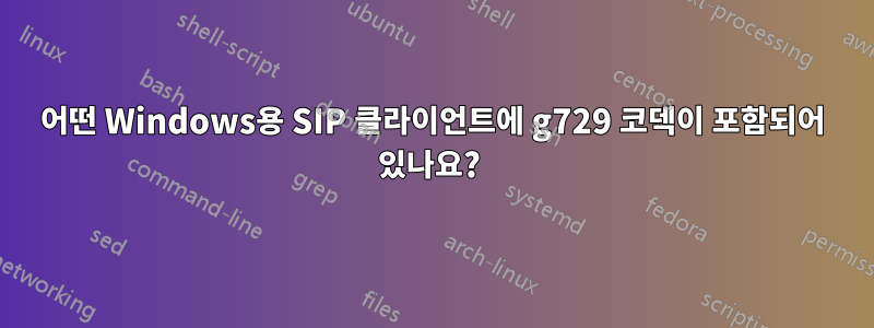 어떤 Windows용 SIP 클라이언트에 g729 코덱이 포함되어 있나요?