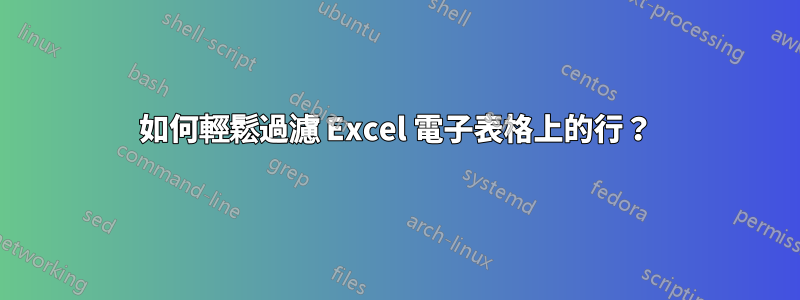 如何輕鬆過濾 Excel 電子表格上的行？