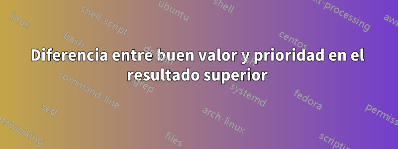 Diferencia entre buen valor y prioridad en el resultado superior