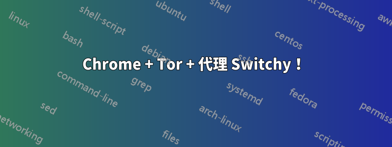 Chrome + Tor + 代理 Switchy！