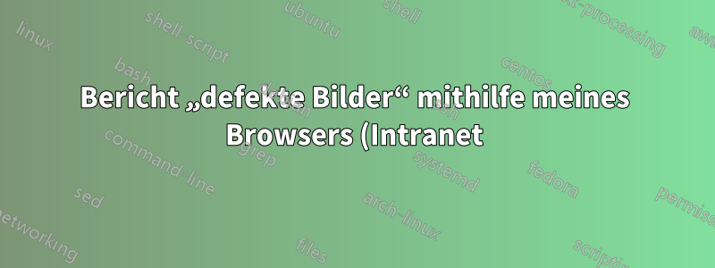 Bericht „defekte Bilder“ mithilfe meines Browsers (Intranet) erstellen?
