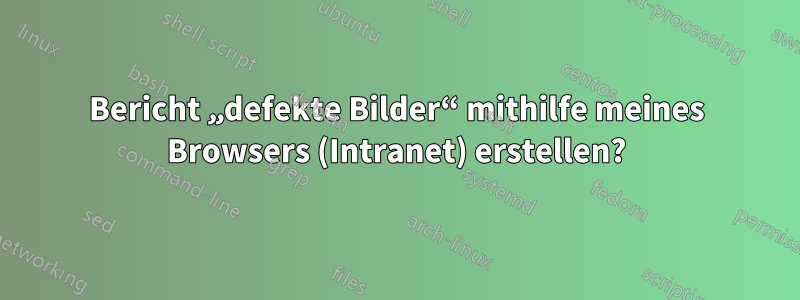 Bericht „defekte Bilder“ mithilfe meines Browsers (Intranet) erstellen?